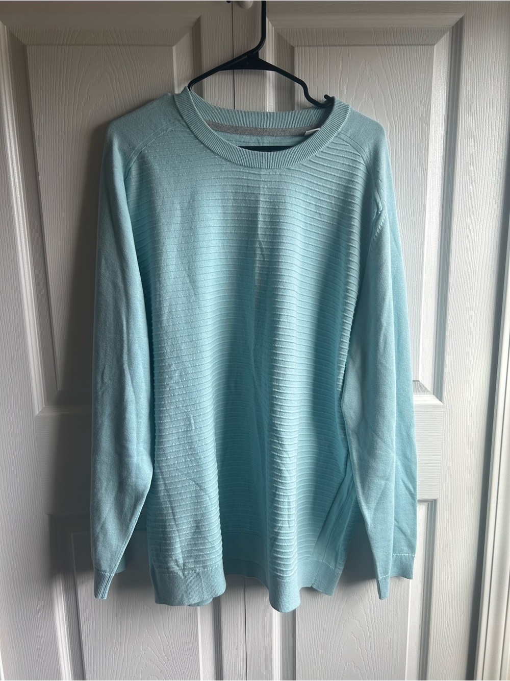 Tommy Bahama Mint Blue Ribbed Crewneck Sweater